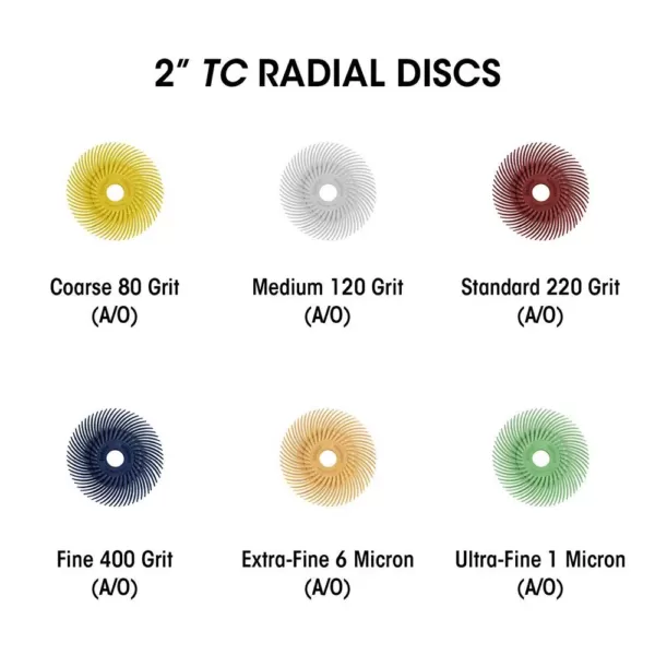 Dedeco Sunburst 1 in. Radial Discs - 1/8 in. Fine 400-Grit Arbor Rotary Cleaning and Polishing Tool (12-Pack)