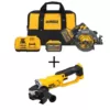 DEWALT FLEXVOLT 60-Volt MAX Cordless Brushless 7-1/4 in. Circular Saw with Brake, (2) FLEXVOLT 9.0Ah Batteries & Grinder