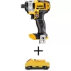 DEWALT 20-Volt MAX Lithium-Ion Cordless 1/4 in. Impact Driver (Tool-Only) with 20-Volt MAX Compact Li-Ion 3.0 Ah Battery Pack