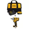 DEWALT 20-Volt MAX XR Cordless Brushless 1/2 in. Mid-Range Impact Wrench Detent Pin Anvil, (1) 20-Volt 5.0Ah Battery & Charger