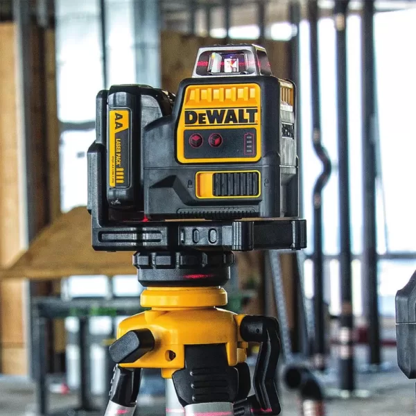 DEWALT 150 ft. Red Self-Leveling 2 X 360 Degree Line Laser Level with (4) AA Batteries & Case