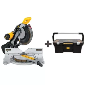 DEWALT 15 Amp 12 in. Double Bevel Compound Miter Saw with 24 in. Tote with Organizer