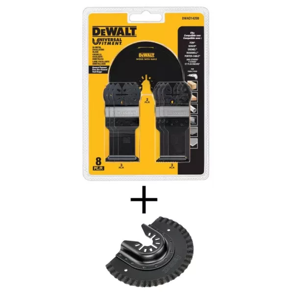 DEWALT Oscillating Set (8-Piece) with Oscillating Fast Cut Carbide Grout Removal Blade