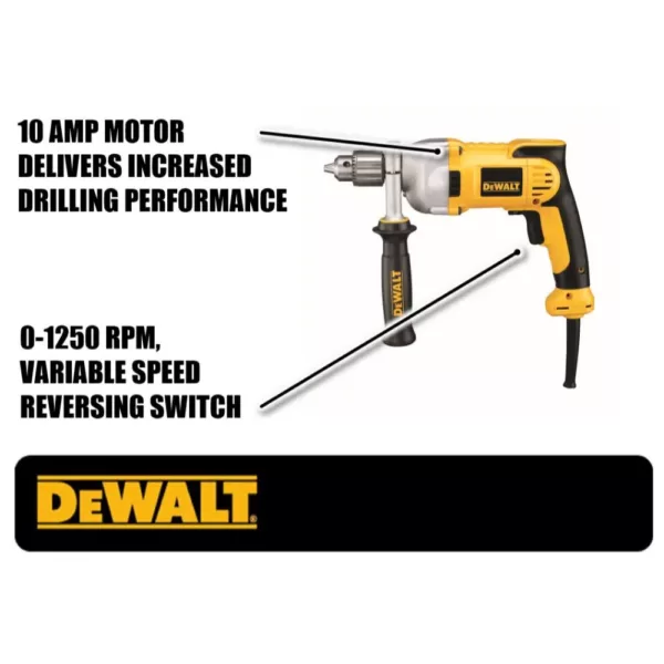DEWALT 10 Amp 1/2 in. (13 mm) Variable Speed Reversing Pistol Grip Drill
