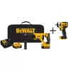 DEWALT 20-Volt MAX Cordless Brushless 1 in. SDS Plus D-Handle Rotary Hammer,(2) 20-Volt 4.0Ah Batteries & 1/2 in. Impact Wrench