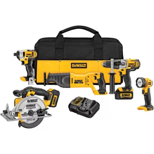 DEWALT 20-Volt MAX Cordless Combo Kit (5-Tool) with (2) 20-Volt 3.0Ah Batteries & Charger