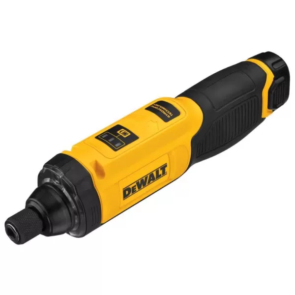 DEWALT 8-Volt MAX Cordless 1/4 in. Hex Gyroscopic Screwdriver with Accessory Kit, (1) 1.0Ah Battery, Charger & Bag