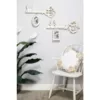 LITTON LANE 4 in. x 6 in. Decorative Antique Key and Hanging Picture Frame Wall Decor with Distressed White Finish