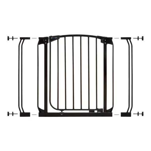 Dreambaby Chelsea 29.5 in. H Standard Height Auto-Close Security Gate in Black with Extensions