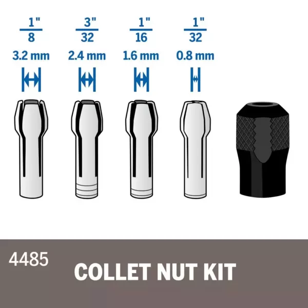 Dremel Rotary Tool Quick Change Collet Nuts (5-Piece)