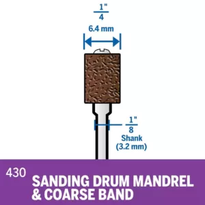 Dremel 1/4 in. Rotary Tool Sanding Drum for Rust and Rubber
