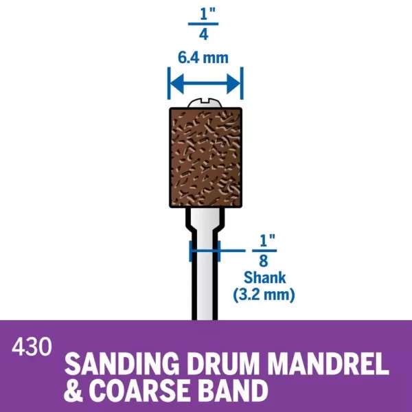 Dremel 1/4 in. Rotary Tool Sanding Drum for Rust and Rubber