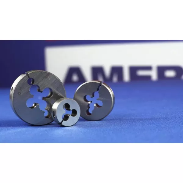 Drill America 11/16 in. - 40 x 1-1/2 in. Outside Diameter High Speed Steel Round Threading Die, Adjustable