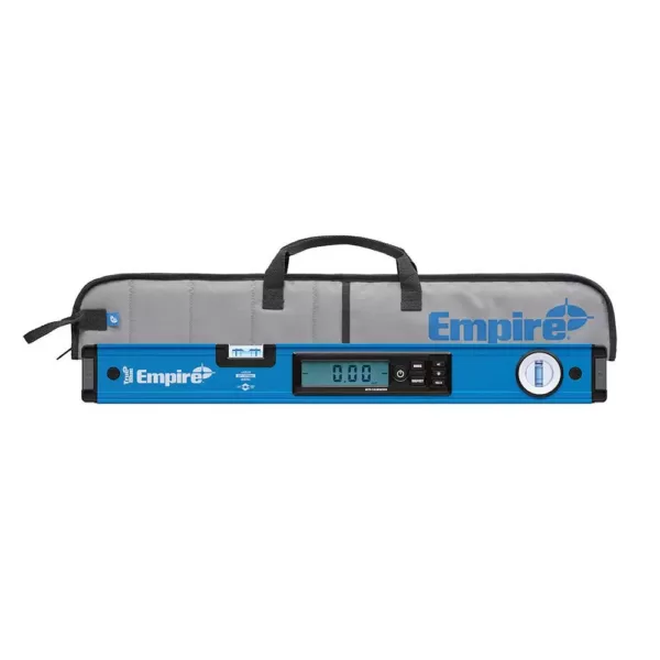 Empire 24 in. Digital Box Level with Case and 8 in. Magnetic Torpedo Level and Rafter Square in True Blue