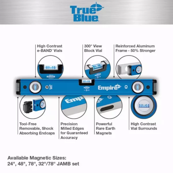 Empire 78 in. Magnetic Box Level