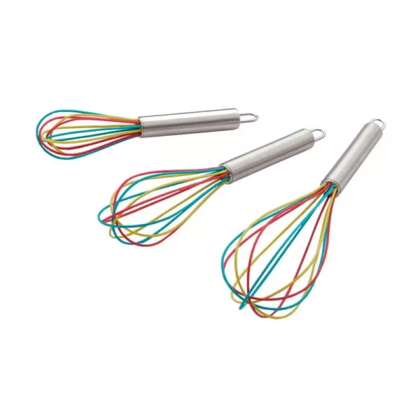 ExcelSteel Stainless Steel Tri-Color Mixing Whisks (Set of 3)