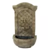Sunnydaze Decor Rosette Resin Florentine Stone Solar Outdoor Wall Fountain