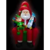 Fraser Hill Farm 10 ft. Pre-Lit Santa, Elf and Penguin Christmas Inflatable
