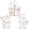 Fraser Hill Farm 5.5 ft. 862-Light Multi-Color Gingerbread Set Novelty Light (3-Piece)