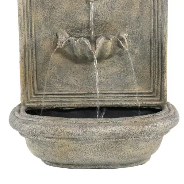 Sunnydaze Decor Seaside French Limestone Electric Powered Outdoor Wall Fountain