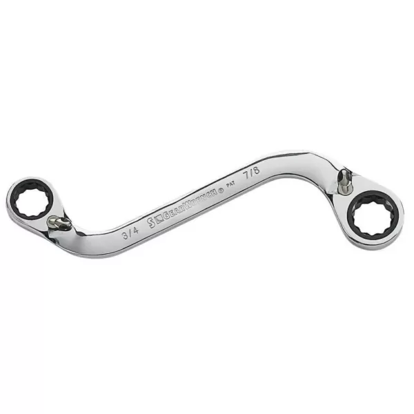 GEARWRENCH 3/4 in. x 7/8 in. Reversible S-Shaped Double Box Ratcheting Wrench