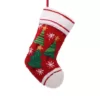 Glitzhome 19 in. Polyester/Acrylic Hooked Christmas Stocking with Christmas Tree