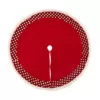 Glitzhome 48 in. D Fabric Christmas Tree Skirt in Pompom