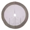 Glitzhome 48 in. D White Fleece Christmas Tree Skirt