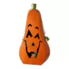 Glitzhome 23.62 in. H Halloween Metal Jack-O-Lantern with LED Pillar
