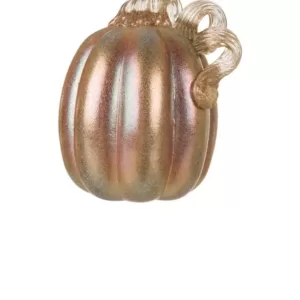 Glitzhome S/2 5.91 in. Blue/Gold GlitteryGlass Pumpkin