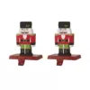 Glitzhome Wooden/Metal Nutcracker Stocking Holder (Set of 2)