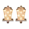 Glitzhome 2-Pack Marquee LED Wooden/Metal Gift Box Stocking Holder