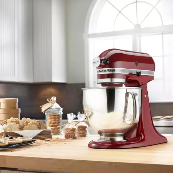 KitchenAid Artisan 5 Qt. 10-Speed Cinnamon Gloss Stand Mixer with Flat Beater, 6-Wire Whip and Dough Hook Attachments