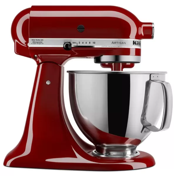 KitchenAid Artisan 5 Qt. 10-Speed Cinnamon Gloss Stand Mixer with Flat Beater, 6-Wire Whip and Dough Hook Attachments