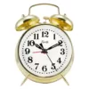Equity by La Crosse Analog 4.5 in. Round Gold Metal Twin Bell Keywind Alarm Clock