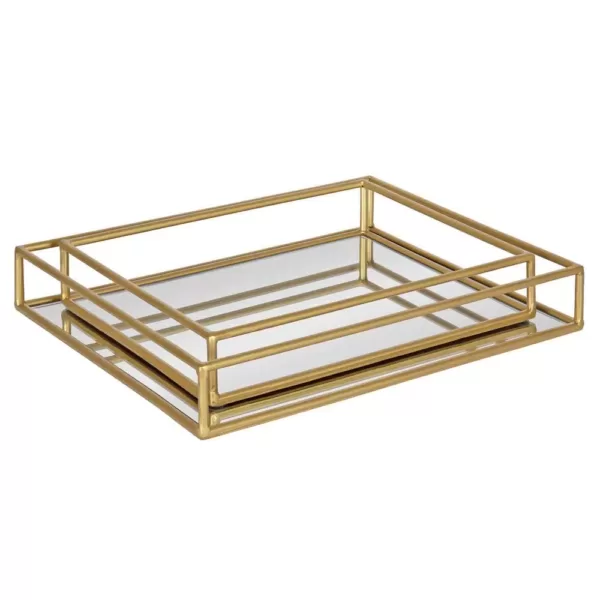 Kate and Laurel Felicia 11 in. x 2 in. x 14 in. Gold Decorative Wall Shelf