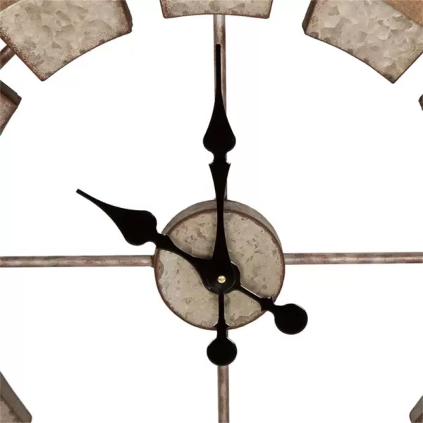 Glitzhome 38.98 in. D Oversized Farmhouse Metal Wall Clock