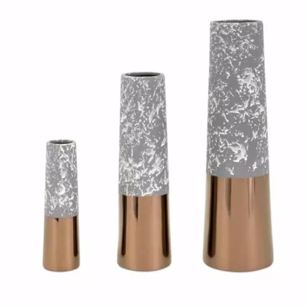 IMAX Galeno Gray Vases (Set of 3)