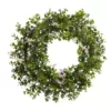Nearly Natural Mini Ivy and Floral 18 in. Double Ring Wreath with Twig Base