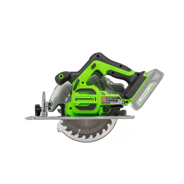 Greenworks 24-Volt Battery Cordless Brushless 7.25 in. Circular Saw Battery Not Included CR24L00