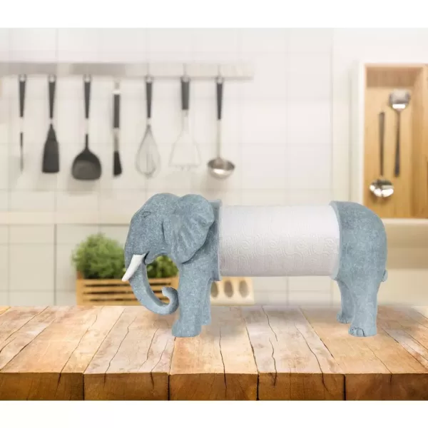 3R Studios Freestanding Grey Elephant Shaped Paper Towel Holder