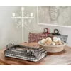 LITTON LANE Rectangular Brown Wood and Metal Decorative Trays with Bird Figurines (Set of 3)