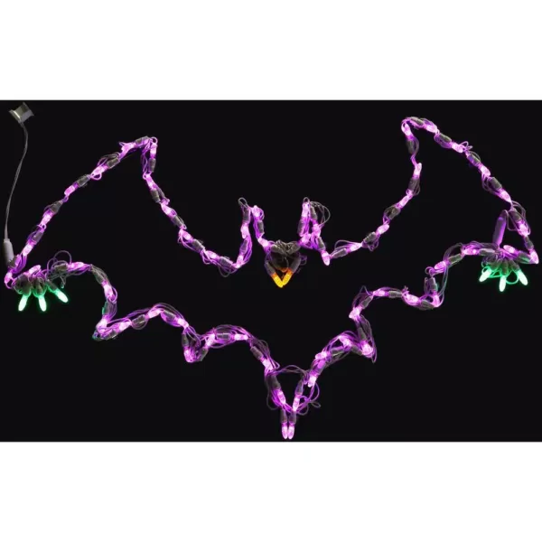 Haunted Hill Farm Flying Bats Indoor/Outdoor LED Halloween Window Lights (Set of 2)