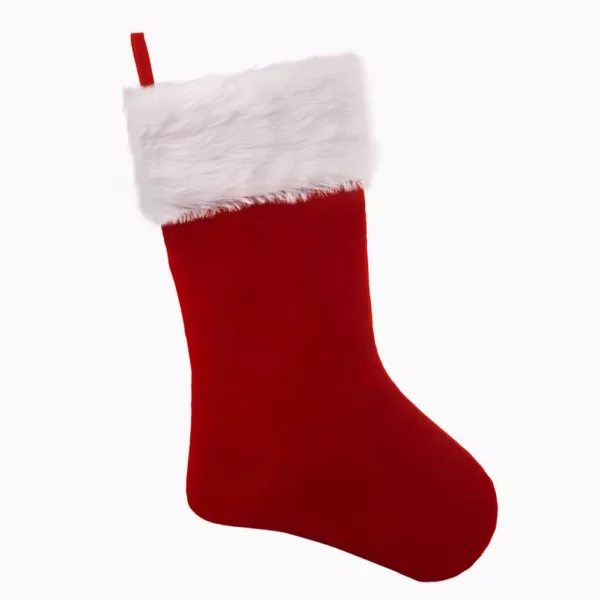 Haute Decor HangRight 18.7 in. Red and White Polyester Premium Stocking (2-Pack)