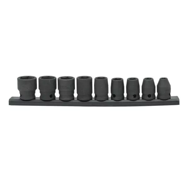 Husky 3/8 in. Drive Standard SAE Impact Socket Set (9-Piece)