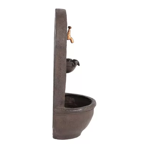 Sunnydaze Decor Messina Resin Iron Finish Solar Outdoor Wall Fountain