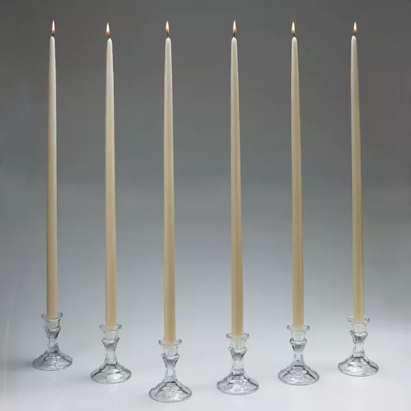 Light In The Dark 24 in. Tall Ivory Taper Candles (Set of 12) with New Ez Safe Storage Box