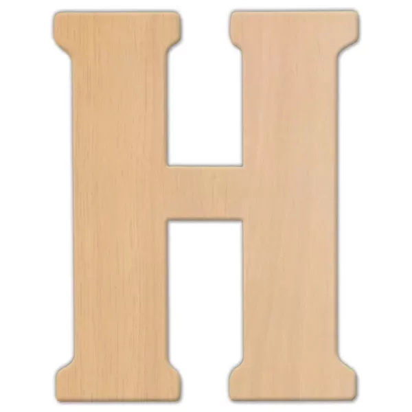 Jeff McWilliams Designs 15 in. Oversized Unfinished Wood Letter (H)