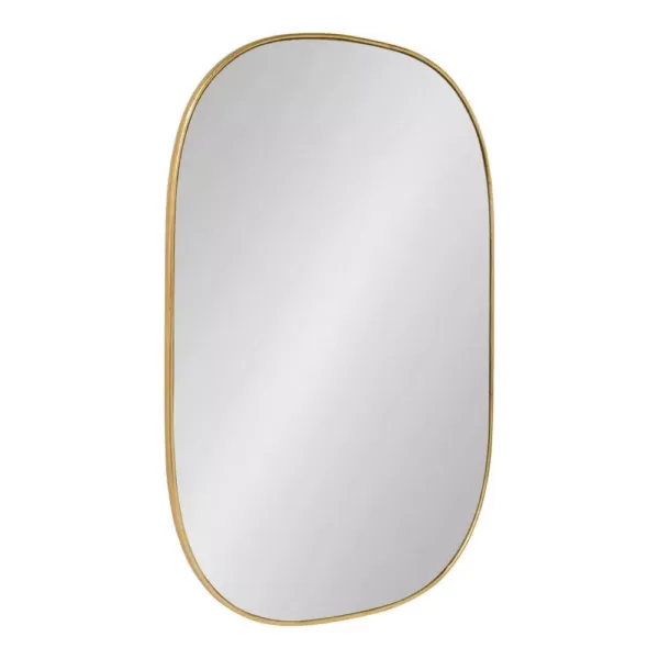 Kate and Laurel Medium Oval Gold Art Deco Mirror (35.5 in. H x 23.75 in. W)