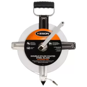 Keson 300 ft. Steel Open Reel Tape Measure, Stainless Steel Housing, Engineer's